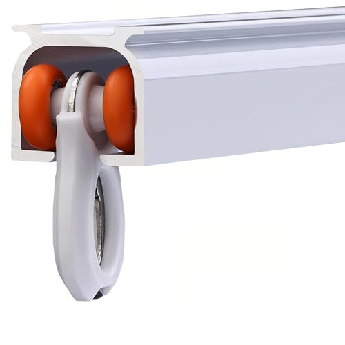 Vorhangstange Aus Aluminiumlegierung, Raumteiler, Deckenschiene Robuste Gardinenleisten, Deckenvorhangschiene Für Raumteiler, Wohnmobilvorhang, Vorhangschienensystem Für Krankenhäuser(White,90cm/2.95F