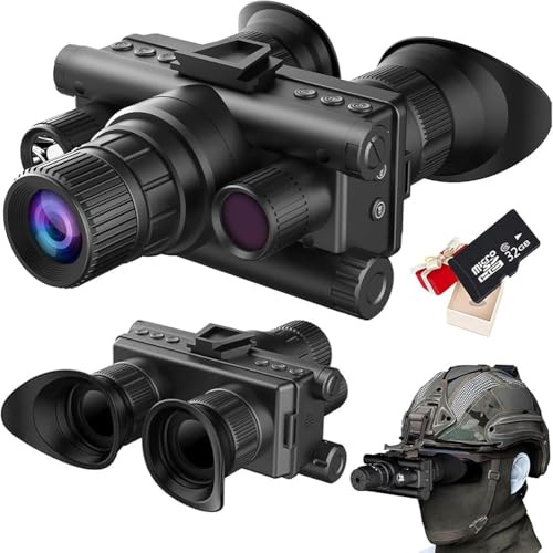 Soporte para casco 4K, visión nocturna, infrarrojo, zoom 8X, grabación de video 4K, visibilidad de 1800 pies, gafas de visión nocturna, prismáticos de caza para adultos con luz táctica, manos libres,