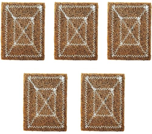 Yuktha Naturals Coconut Coir Scrubber For Kitchen, Vessels (Pack Of 5) | Coconut Husk Scrubber | Eco Friendly Products | Cleaning Coir Brush
