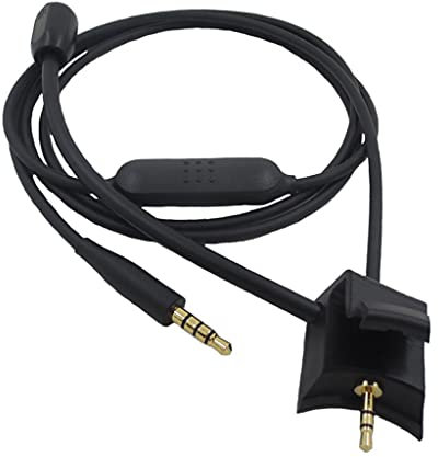 WOURRD Professionelles Ersatz-Spiel-Mikrofon für QC35II Game-Headset-Kabel, Schiebe-Lautstärkeregler