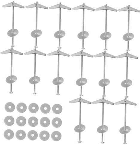 CTIRCHIU 15sets Kit Di Dadi Ad Alette e Bulloni Ginocchiera Per Oggetti Pesanti Ancoraggi Per Cartongesso Fissaggio Vite Per Pareti Cavi Accessori Per Installazioni Ad Resistenza