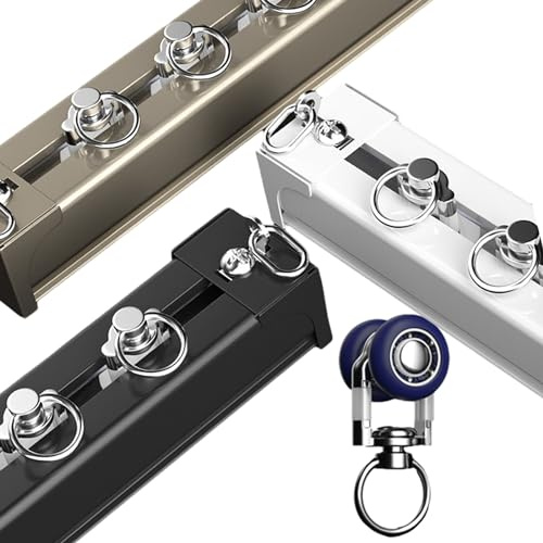 Binario per tende resistente, bianco, 50-600 cm, in alluminio con occhielli scorrevoli, include accessori di montaggio, perfetto per tende scorrevoli, elegante e facile da installare
