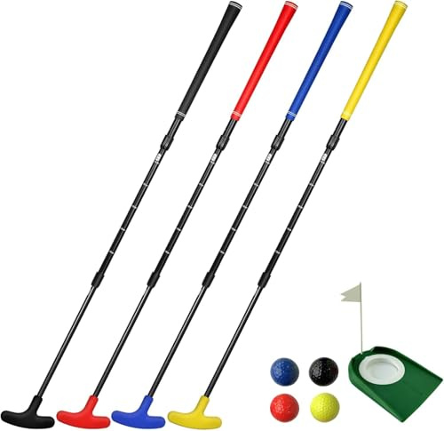 Ausluofell Golfschläger Set,mini Golf Set-Left/Right Handed inklusive Putter und Golfball,Ausziehbare Schubstange aus Aluminiumlegierung für Anfänger & Kinder,Outdoor &Indoor