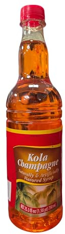 Kola Champagne Naturally and Artificially Flavored Syrup, Tropical Palm Tree Design, 1.58 pt/750 ml Bottle