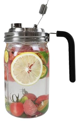 Masonn Jar Pitcher - Dishwasher Safe Pitcher Jug | Glass Pitchers for Fridge Kitchen Catering Truck Apartment Juice Yogurt Milk Coffee Tea