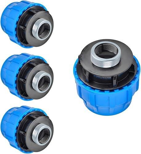 RP RIEGOPRO – PE-Verbindung, verstärktes Innengewinde, für Wassersysteme und Außenbewässerung, Anschluss für automatische Bewässerung und Wasserleitungen (4 Stück, 40 mm - 1 1/4 Zoll)