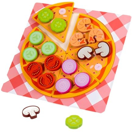 Zambuph Kreatives Spiellebensmittel Set für Kinder: Spielküchen Set mit spannenden und lehrreichen Erlebnissen für Junge Köche. , Pizza , 22.5 x 22.5 cm