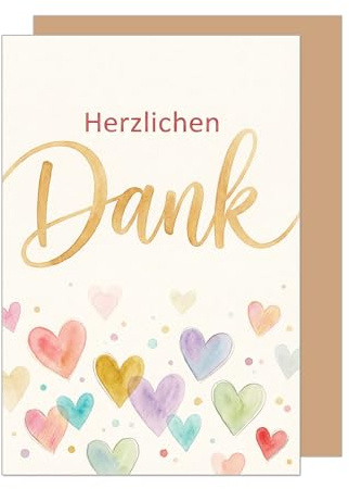 Edition Seidel Premium Dankeskarte mit Umschlag. Grußkarte Klappkarte Karte Danksagung Danke Dankeschön Dankbarkeit Wertschätzung Spruch Von Herzen lieben Dank Mann Frau Freunde (D170 SW026)