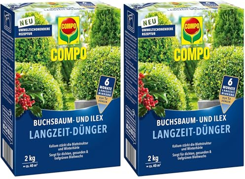 COMPO Buchsbaum- und Ilex Langzeit-Dünger 2kg (Packung mit 2)