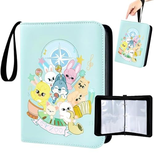 Nzkeuf Stray Kids Photocard Binder, Stray Kids Photocards Holder mit 400 Kartentaschen, SKZ Skzoo Süße Cartoon Sammelalbum, Geschenke für K-pop Merch Fans, STAY