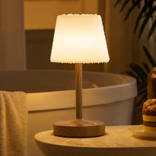 Napute Rechargeable Waterproof Shower Lamp, IP65 Cordless Bathroom Lamp | 5200mAh Battery, Touch Dimming, Spa-Like Table Lamp for Bathroom, Bathtub, Outdoor, Camping, Patio