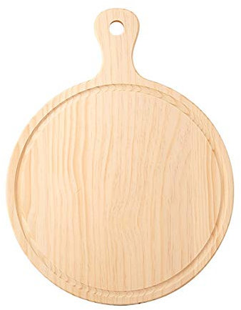 Pizza Tray Wooden Round Pizza Board with Hand Pizza Baking Tray Stone Cutting Board Platter Pizza Stone Cake Bakeware 6/7/8/9/10/11/12 inch Pizza Pan (Color : 9 inch)