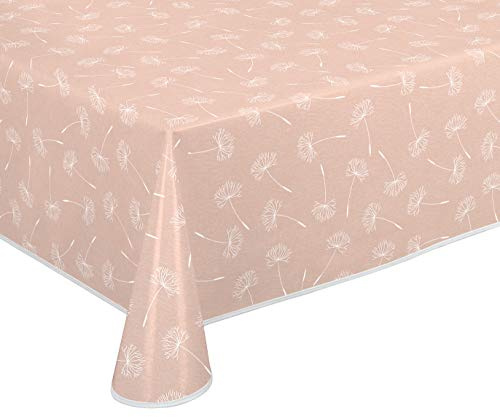 BEAUTEX Wachstuchtischdecke abwaschbar Pusteblume Rose Eckig 110x140 | Wasserundurchlässig, pflegeleicht, strapazierfähig, für Küche, Esszimmer, Balkon & Garten, ideal zum Basteln mit Kindern