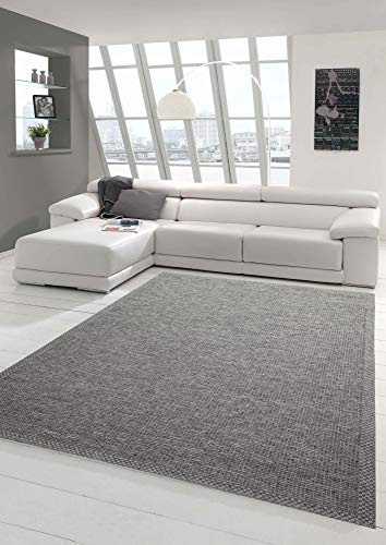 Teppich-Traum In- & Outdoor Teppich Sisal Optik | Küche Wohnzimmer Terrasse Balkon | grau - Größe 140x200 cm