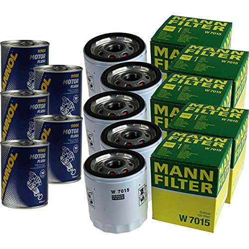 QR-Parts Set 85501825 W 7015 9900 5x Original MANN Ölfilter + SCT Motor Flush Motorspülung