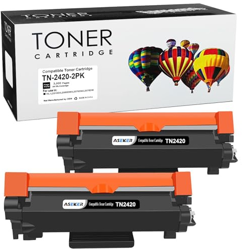 2 Packungen Kompatibel TN-2420 TN2420 Tonerkartusche für Brother HL-L2310D HL-L2350DW HL-L2370DN HL-L2375DW DCP-L2510D DCP-L2530DW DCP-L2550DN MFC-L2710DN MFC-L2710DW MFC-L2730DW MFC-L2750DW Drucker