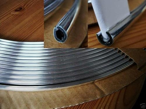 Recambo Autotür Kantenschutz Autoschutz - Zierleiste Keder - U-Profil - flexibel - Selbstklebend - Universal Fit - 10m - Chrom