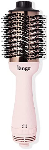 L'ANGE HAIR Le Volume 2-in-1 Titanium Blow Dryer Brush | Frizz Control Blowout Hair Dryer Brush For Drying And Straightening | Volumizing Hot Air Styler For All Hairstyles | Oval Barrel | Blush - 75mm