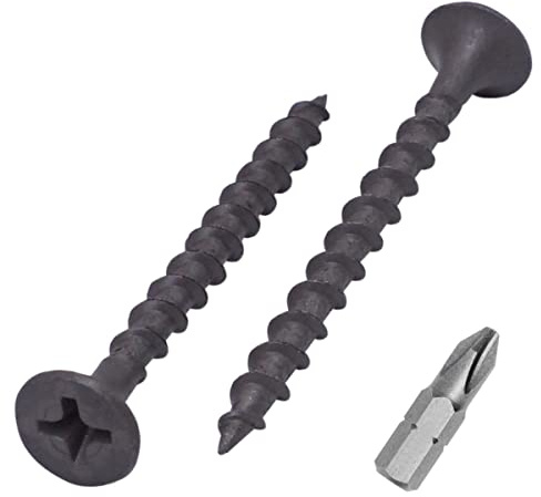 SKIR'CO (50 Stück) Schwarz Phosphat Finish 3,5 x 45 mm Trockenbauschrauben Holzschrauben Kreuzschlitz Gipskartonschrauben