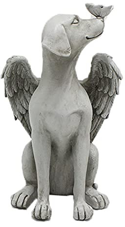 Dnoifne Angel Dog Memorial Statue - Pet Loss Gift, Garden Resin Dog Ornament, Tribute Statue