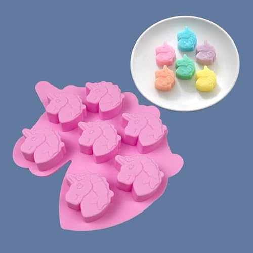 TTOA- 7 Cavities Unicorn Silicone Chocolate Mould| Sugar Paste Mould | Cake Decorating | Resin, Wax Melt, Ice Cube