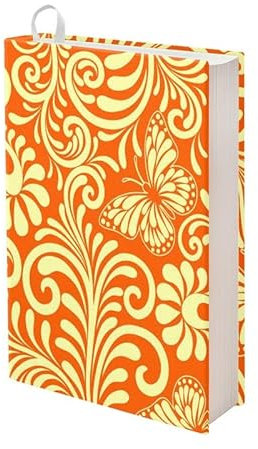 Kuiaobaty Buchhülle mit Schmetterling-Blumenmuster, Stoff, für Notebooks, Volkskunst, Blumen, Buchhülle, Skycase, zum Aufstecken, Buchbucheinband