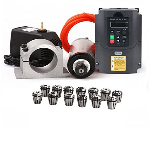 Spindelmotor 2.2KW Spindelwasserkühlkit Er20. Fräsen Spindelmotor +2. 2kw vfd + 80 Klammer + Wasserpumpe + 13pcs ER20 + 1M Kabel for CNC Router (Color : Package 1, Size : 110v)