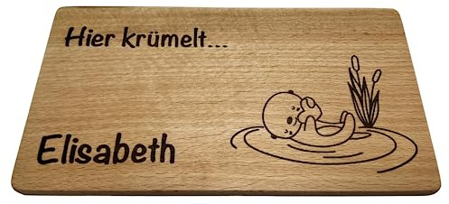 Frühstücksbrettchen mit Lasergravur personalisierbar Buche (eigenes Foto + Name)