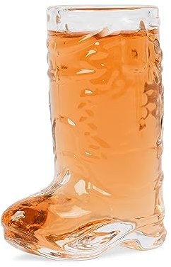 Cowboy Boot Shot Glass Set - Real (not plastic) - Cowgirl & Bachelorette Party Decorations, Western & Cowboy Themed Party (Set of 1)