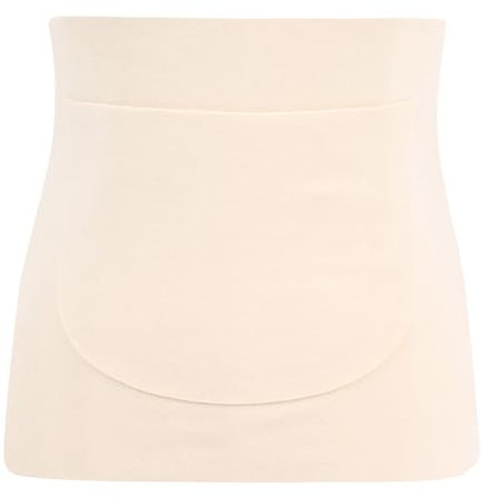 MilyaDE Samt Nierenwärmer Rückenwärmer Damen Herren Hüftwärmer mit 2 Wärmepad Taschen Elastisch, Beige XL