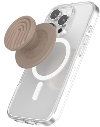 PopSockets runder Telefongriff kompatibel mit MagSafe, Adapterring im Lieferumfang enthalten, Telefonhalter, kabelloses Laden kompatibel, Süßer PopSocket - PopOut Curves Latte
