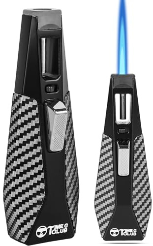 Butane Torch Lighter， Refillable Butane Torch with Safety Lock， Adjustable Flame, Kitchen Cooking Torch ，Windproof Design, Walnut Handle for Gourmet Cooking, welding torch (Butane NOT Included)