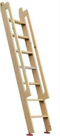 High Bed Wooden Ladder with Handrail for Kids/Disabled/Elderly - 3 4 5 6 Steps, 100 125 150 175 Cm Loft Cabin Camping Twin Bunk Beds Ladders/Only Angled Ladder