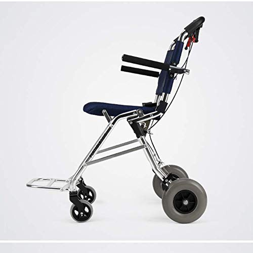 OLSKFUH Carrozzina Pieghevole Leggera per la Guida di Forniture mediche per Adulti, Carrozzina Manuale per Anziani, Carrello per Sedia a rotelle Portatile da Viaggio per disabili