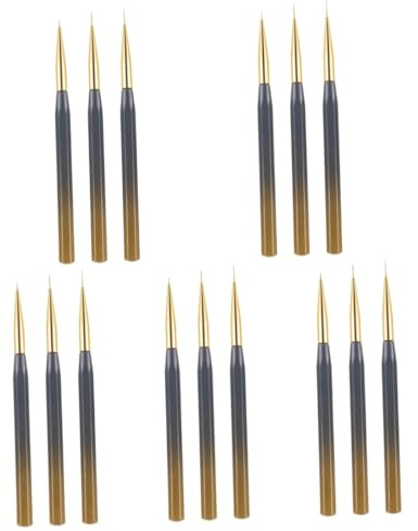 Didiseaon 5 Juegos Herramientas De Manicura Suministros De Arte De Uñas Cepillo De Uñas Nail Tips Pintauñas Aceite Uñas Pincel Delineador De Uñas Pluma De Manicura Tubo De Cobre 3 Piezas * 5