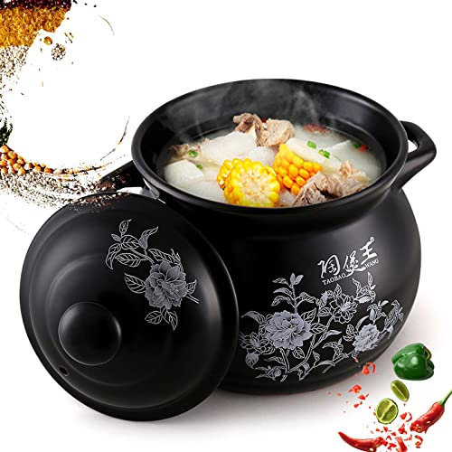 LULUMAIC Cazuela/cazuela/Olla de Barro/Olla de Barro China Japonesa, Cacerola Antiadherente para vitrocerámica y Horno, ollas para Sopa, Resistentes a Altas temperaturas, saludables y duraderas,