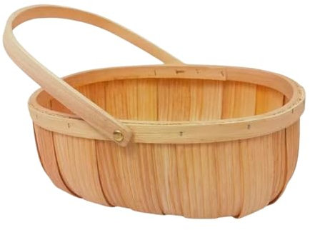 Colcolo aus Holz, Picknickkorb mit Griff, multifunktional, für Restaurant, Heimdekoration, ovale Form, Size L