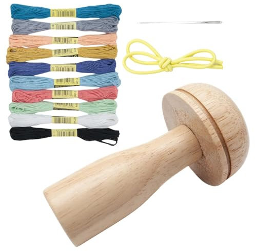 Stopfpilz-Set aus mit Stopfnadeln und bunten Fäden – komplettes Set zum Reparieren von Socken, Hosen, Pullovern und Hüten – -Werkzeug für kreatives Nähen und Basteln