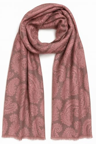 KARMA.DIEM Viskose Schal Paisley Muster Super Weicher XXL Schal - 180x65cm - Made in Spain - Unisex - Pashima/Stola/Extra Breit für Mann & Frau (Rose)