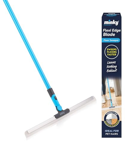 Minky Flexi Edge Blade Floor Sweeper, Flexible 180° Rubberised Blade, Extendable Multipurpose Squeegee, Window Cleaner & Bathroom Cleaner, Compact Design