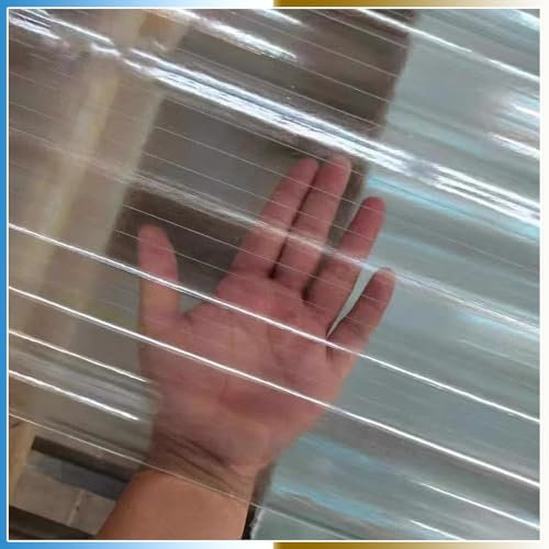 JFUTD Transparent Wellplatten,FRP-Tageslichtplatten,Wetterfest Wellbahn,Profilblech Trapezblech,Sonnenscheinplatte,für Carport-Gewächshaus,1mm dick, 1/2/3/4 Stück(1 Pcs,0.9x1.6m/35x63in)