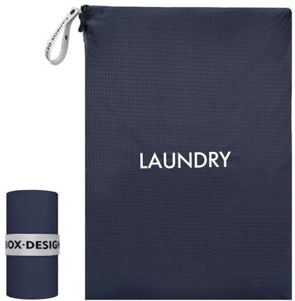 CANBOX Sacchi Portabiancheria, Grande Capacità Sacco Biancheria, Impermeabile Sacchi di Nylon con Zip, Riutilizzabile Sacchetto Organizer per Viaggio, Dormitorio, Campeggio, 70 x 50cm