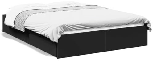 Xichuzi Bettgestell mit Schubladen Schwarz 140x190 cm Holzwerkstoff, Bett, Jugendbett, Schlafzimmer Bett, Bed Frame - 3280686