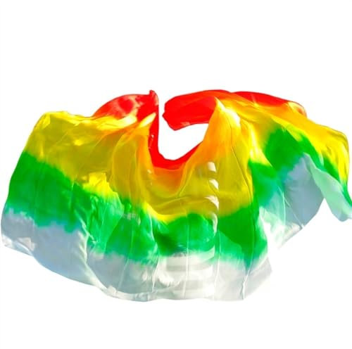 LOVSSU Bauchtanz Seidenschal Seide Bühne Performance Dancewear Zubehör Tie Dye Licht Textur Schleier Schals Frauen Schal Kostüme Bauchtanz Schleier Für Praxis Gesichtstuch Wrap(13,XXL-300cm-114cm)