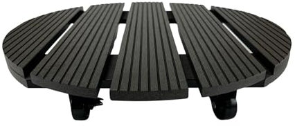 Plastard Pflanzenroller ⌀ 40 cm – Robuster Pflanzenroller aus WPC mit 360° Gummirädern, 2 Rädern zum Feststellen, UV-beständig & wetterfest, Tragkraft 120 kg ideal für Blumentöpfe