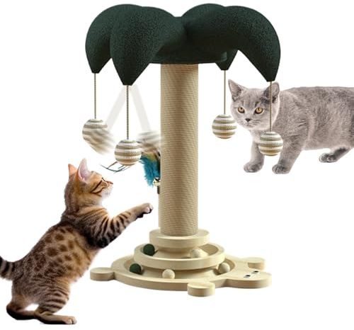 Albero Sisal Scratch Posts - Stand Di Arrampicata Di Gatto, Gratta Animale | Spine Di Base Resistenti All'usura Robuste, Mobili Per Gatto Amichevoli Con Pista A Palla Rotolante, Per Giocare