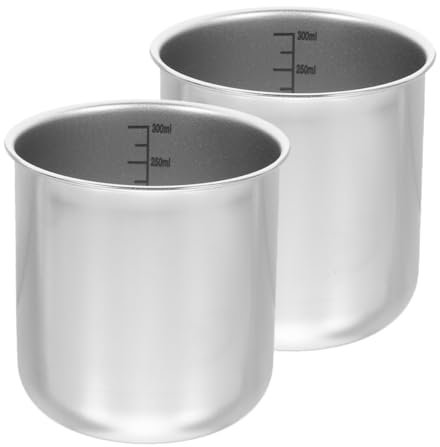 CIYODO 2pièces Tasse à Mesurer Acier Inoxydable Récipient De Cuisine Pratique Pour Mesurer Le Riz Farine
