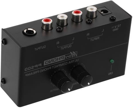 DIYEAH Preamplificador De Tocadiscos Metálico Amplificador De Phono para Audio Doméstico Preamplificador De Repuesto para Fonógrafo para Tocadiscos Vintage y Sistemas De Audio