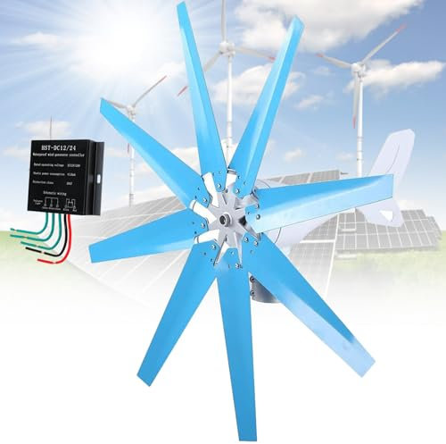 Generador de turbina de viento,generador de molino de viento 16000W 20000W Aerogeneradores Empresas turbina viento 8/10 palas Controlador de viento Kit de generador turbina(16000W(8 blades),24V)