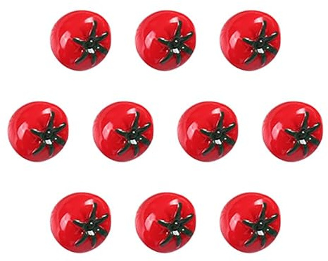 STOBAZA 10 mini modelli di pomodoro ciliegio in resina, accessori per casa delle bambole, ornamenti leggeri per la decorazione della casa e collezionisti artigianali